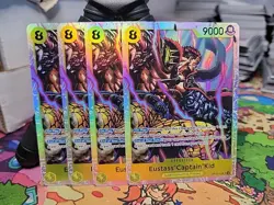 X4 One piece Tcg Eustass “Captain” Kid SR OP10-112 Royal Blood English Playset - Image 1