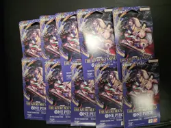 10 x One Piece OP14 - THE AZURE SEA’S SEVEN - Sleeved Blister Booster Packs Lot - Image 1
