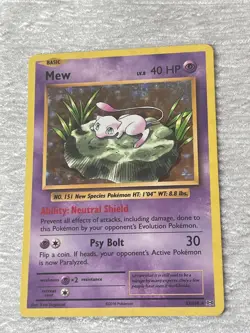 Pokemon MEW 53/108 Holo Collecting Card - VERY GOOD to MINT - never played with - Image 4