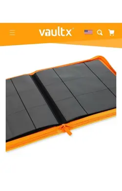 Vault X Neon Neon Orange Exo Tec Zip Binder 12 Pocket Side Loading 480 Cards - Image 3