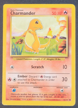 Pokemon TCG - 1x Charmander 46/102 - Vintage Base Set - LP - Common - 1999 - Image 1