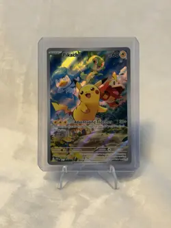 Pokemon Pikachu TCG Scarlet & Violet Promo Holo Card SVP027 Black Star - Image 1