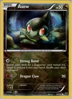 Axew 67/101 Reverse Holo Pokemon Card BW Plasma Blast Played - Image 1