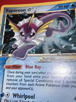 Pokemon Vaporeon Gold Star EX Power Keepers Ultra Rare Holo Card 102/108 🌟 - Image 2