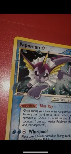 Pokemon Vaporeon Gold Star EX Power Keepers Ultra Rare Holo Card 102/108 🌟 - Image 3