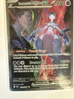 Pokemon TCG Team Rockets Mewtwo EX 213/182 Full Art Destined Rivals English - Image 2