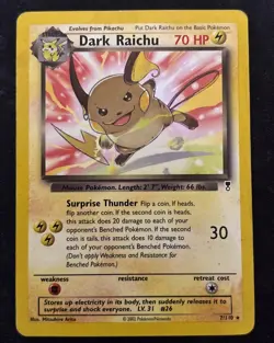 Pokemon Dark Raichu 7/110 Legendary Collection Non-Holo Rare - Image 1