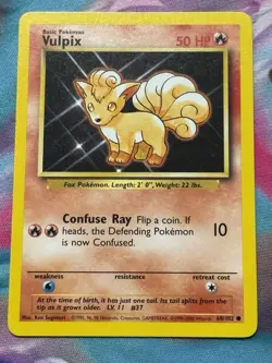 Pokemon - 1x Vulpix 68/102 - Corrected HP Error 1999-2000 Base Set NM - Image 1