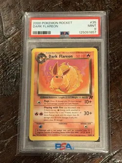 2000 Dark Flareon Pokemon Team Rocket First 1st Edtion #35 PSA 9 - Image 1