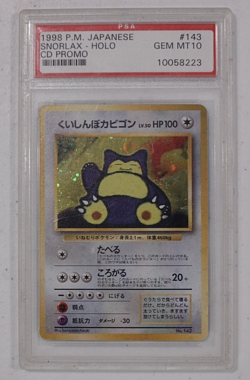 PSA GEM MT 10 1998 Pokemon TCG Hungry Snorlax CD Promo #143 Japanese Holo - Image 1