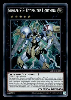 Number S39: Utopia The Lightning LCKC-EN087 Secret Rare Legendary Coll Yu-Gi-Oh - Image 1