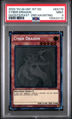 Cyber Dragon GFP2-EN178 Ghost Rare 1st Edition Yugioh PSA 9 *112 - Image 1