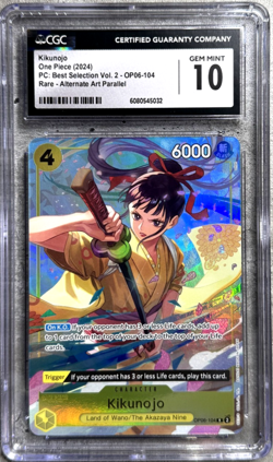 One Piece TCG Kikunojo Rare Alt Art CGC 10, Best Selection Vol 2 OP06-104, 2024 - Image 1