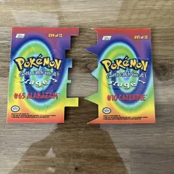 Pokemon 2000 Topps TV Die Cut Cards - Alakazam & Caterpie - Image 2