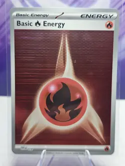 2025 Pokemon TCG Basic Fire Energy 018 Black Bolt White Flare Holo Card NM+ - Image 1