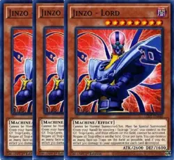Yugioh - Jinzo Lord x 3 - 1st Edition NM - Plus Free Holographic Card - Image 1