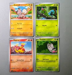 RARE MISCUT Pokemon TCG Journey Together Top/Bottom Text Cutoff (4 Card Bundle) - Image 1