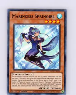 Yu-Gi-Oh TCG Marincess Springirl LED9-EN031 1st Edition Super Rare Card NM - Image 1