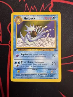 Pokemon TCG Golduck Fossil 1st Edition Uncommon Card 35/62 - Image 1