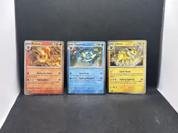 Pokemon Flareon Vaporeon Jolteon SVP 167 168 169 Prismatic Evolutions Promo Card - Image 1