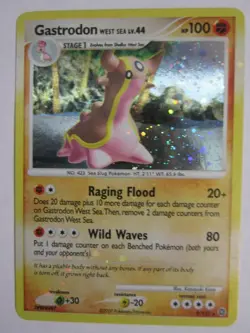GASTRODON HOLO POKEMON CARD 9/132 SECRET WONDER SWIRL HOLO MAJOR BLEED ERROR NM- - Image 1