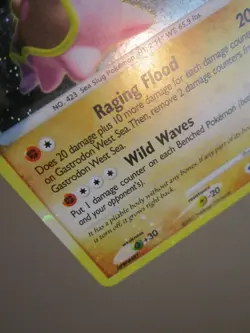 GASTRODON HOLO POKEMON CARD 9/132 SECRET WONDER SWIRL HOLO MAJOR BLEED ERROR NM- - Image 2