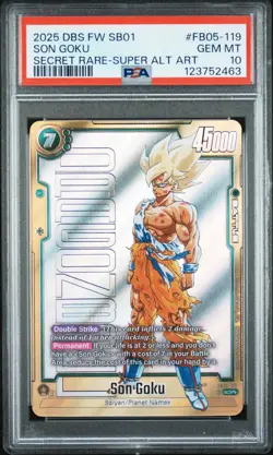 2025 DRAGON BALL SUPER CARD FUSION WORLD MANGA #FB05-119 SON GOKU S.R PSA 10 - Image 1