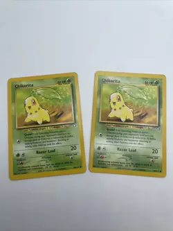 Chikorita 54/111 - Neo Genesis - VINTAGE WOTC POKEMON CARD - Unlimited - LP x2 - Image 1