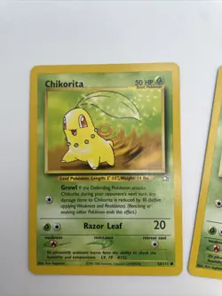 Chikorita 54/111 - Neo Genesis - VINTAGE WOTC POKEMON CARD - Unlimited - LP x2 - Image 2