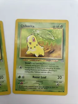 Chikorita 54/111 - Neo Genesis - VINTAGE WOTC POKEMON CARD - Unlimited - LP x2 - Image 3