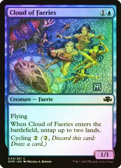 MTG FOIL Cloud of Faeries - Dominaria Remastered #043 - Image 1