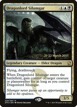 Dragonlord Silumgar - Foil Prerelease Promo Dragons of Tarkir MP MTG - Image 1