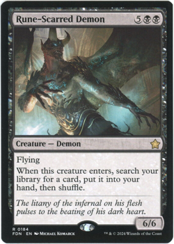 Rune-Scarred Demon - 0184 - Foundations - Magic the Gathering (MTG) - Image 1