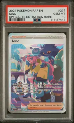 2024 POKEMON PAF EN-PALDEAN FATES SPECIAL ILLUSTRATION RARE #237 IONO PSA 10 - Image 1