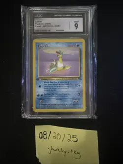 Pokemon TCG 1999 Fossil 1st Edition Lapras 25-62 CGC 9 Mint - Image 1