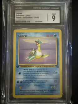 Pokemon TCG 1999 Fossil 1st Edition Lapras 25-62 CGC 9 Mint - Image 3