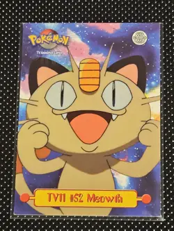 Meowth FOIL HOLO #TV11 1999 Topps Pokemon Series 1 Character Card - Image 1