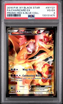 2016 POKEMON XY BLACK STAR PROMO RED & BLUE COLL FULL ART/CHARIZARD EX PSA 4 - Image 1