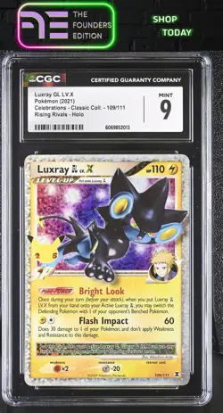 Luxray GL LV.X #109/111 2021 Celebrations - Classic Coll. Pokemon CGC 9 - Image 1