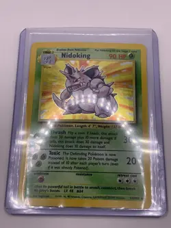 Pokemon Unlimited Base Set Holo Rare Nidoking LP/NM #11/102 - Image 1