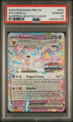 2025 POKEMON PRE EN-PRISMATIC EVOLUTIONS #041 SYLVEON EX PSA 10 - Image 1
