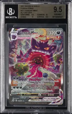 2021 POKEMON FUSION STRIKE ALTERNATE ART #271 GENGAR VMAX BGS 9.5 - Image 1