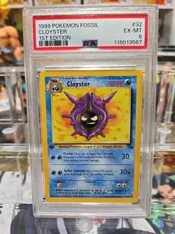 1999 POKEMON FOSSIL 1ST EDITION #32 CLOYSTER PSA 6 - Image 1