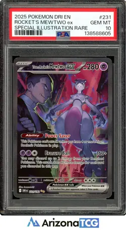 Pokemon 2025 Team Rocket's Mewtwo ex 231/182 SIR Destined Rivals GEM MINT PSA 10 - Image 1