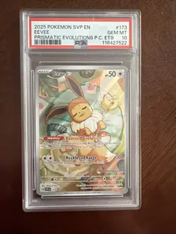 Pokemon Center Stamped Promo Eevee 173 Prismatic Evolutions PSA 10 GEM MINT - Image 1