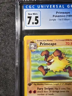 Primeape #43/64 1st Edition- Pokemon (1999) Jungle CGC 7.5 Near Mint+!💎 - Image 4