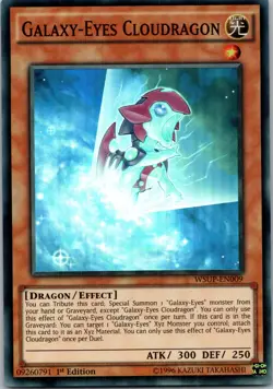 Yugioh Galaxy-Eyes Cloudragon WSUP-EN009 1st Edition Super Rare NM - Image 1