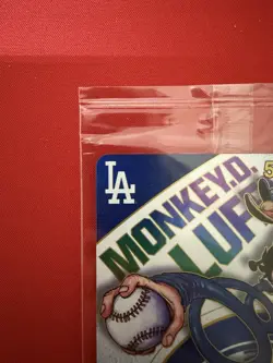 One Piece Monkey D.Luffy LA Dodgers Sealed Card Perfect Condition - Image 3