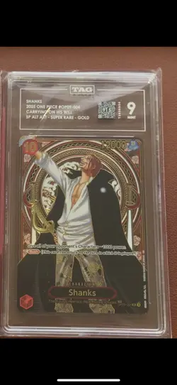 2025 One Piece Shanks SP Gold OP09-004 - TAG 9 MINT - Carrying On His Will - Image 3