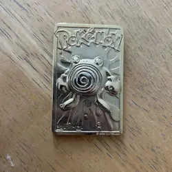 1999 Pokemon 23K Gold Plated Card Poliwhirl Burger King (Only Bar) - Image 2